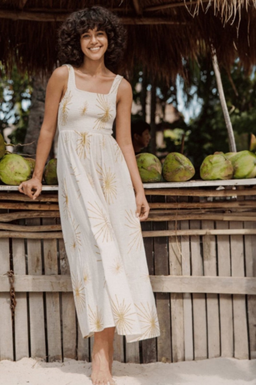 Best Sundress Amande Sevilla Dress White/Gold