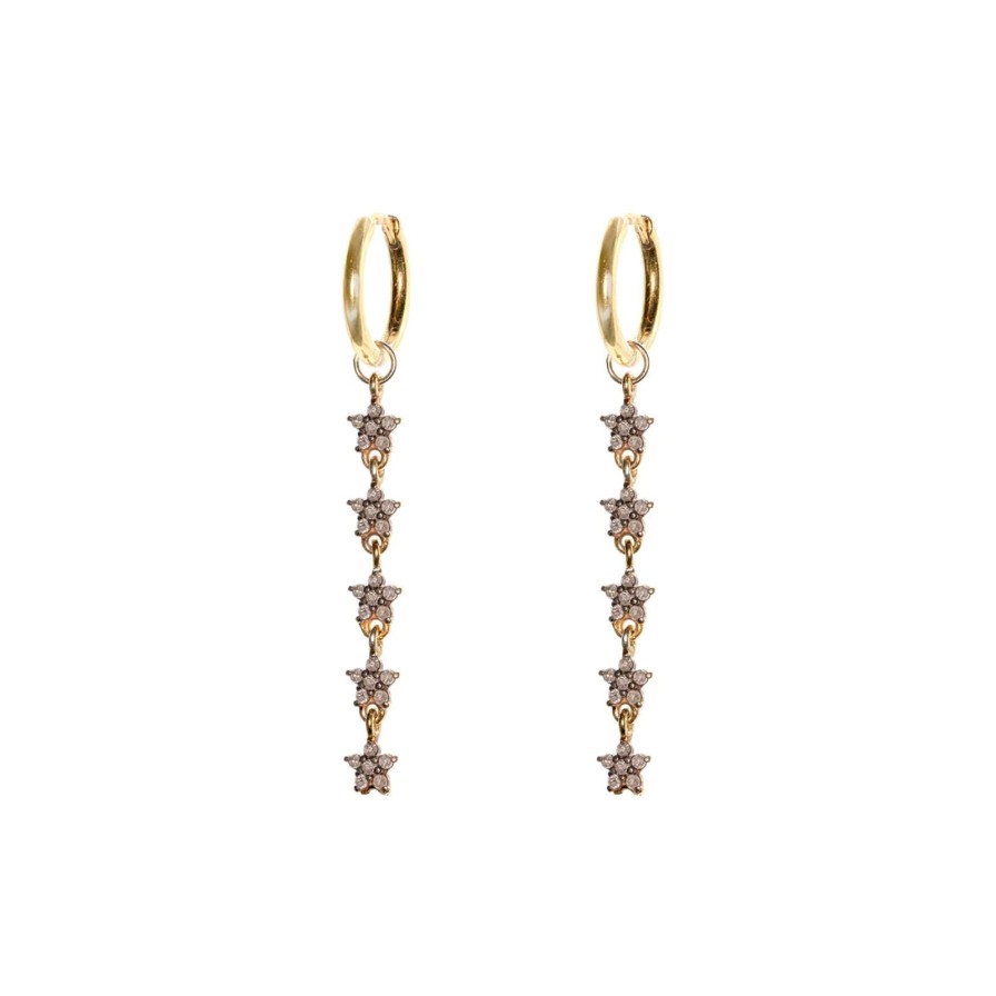 New Kirstie Le Marque Diamond Daisy Five Drop Earrings