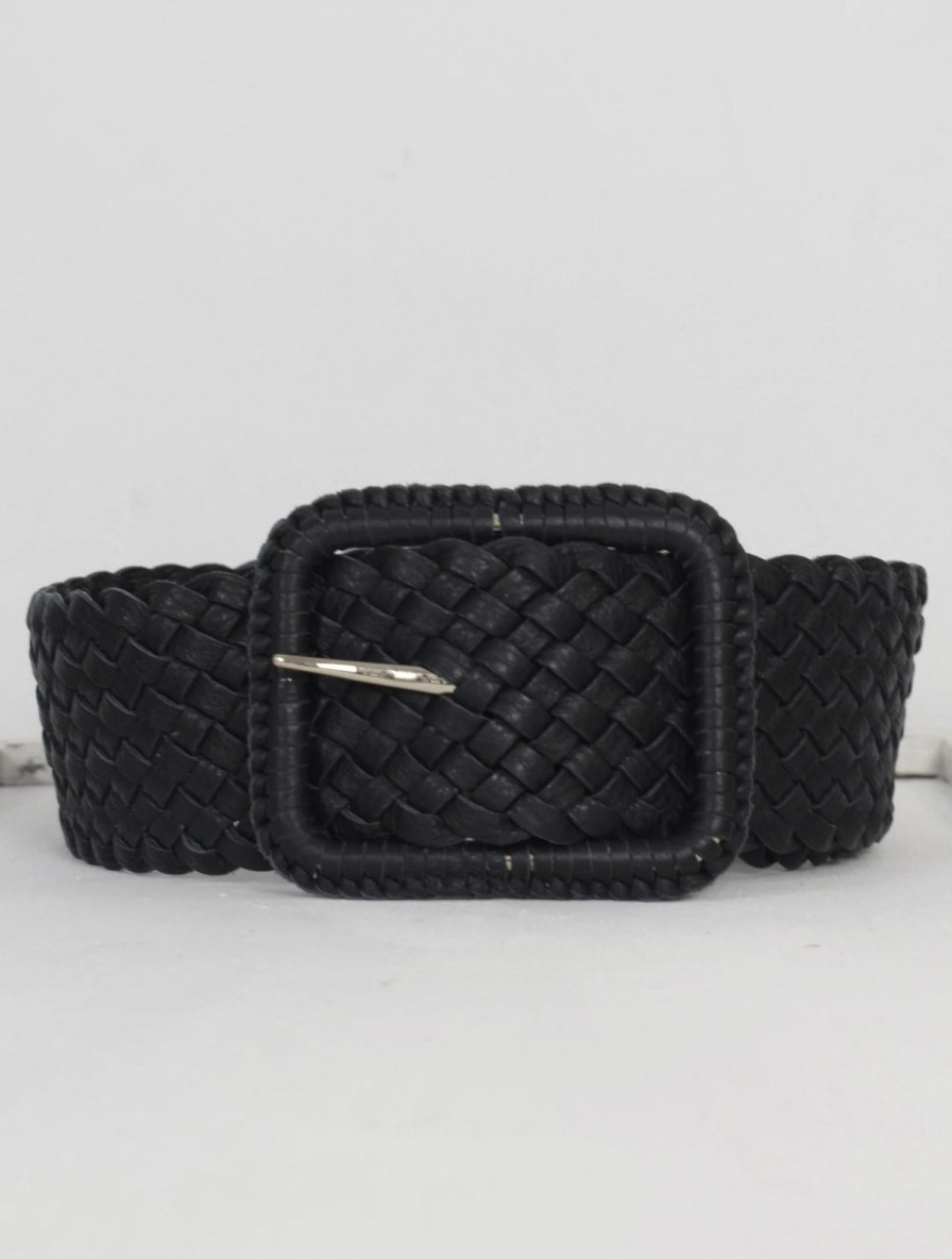 Clearance Abro Luna Wide Plaited Belt Black