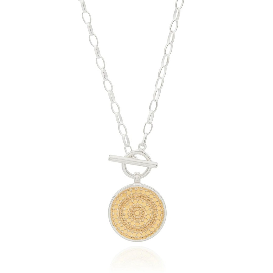 Online Anna Beck Contrast Dotted Circle Toggle Necklace - Silver/Gold