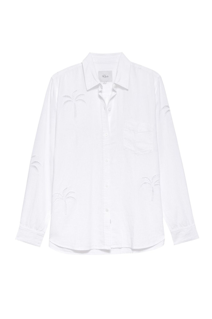 Hot Rails Charli Shirt White Palm Tree