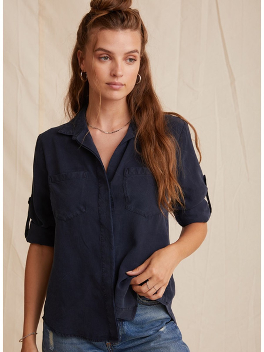 Clearance bella dahl Split Back Shirt Endless Sea