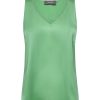 Best Mos Mosh Mmastrid Silk V-Neck Zephyr Green