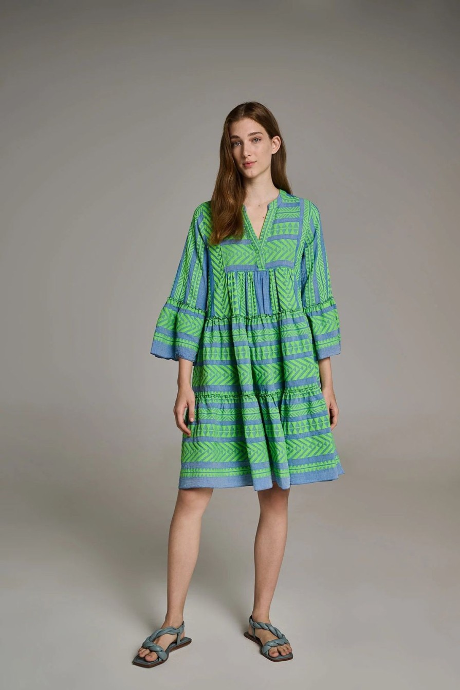 New Devotion Twins Ella Midi Dress Green/Blue