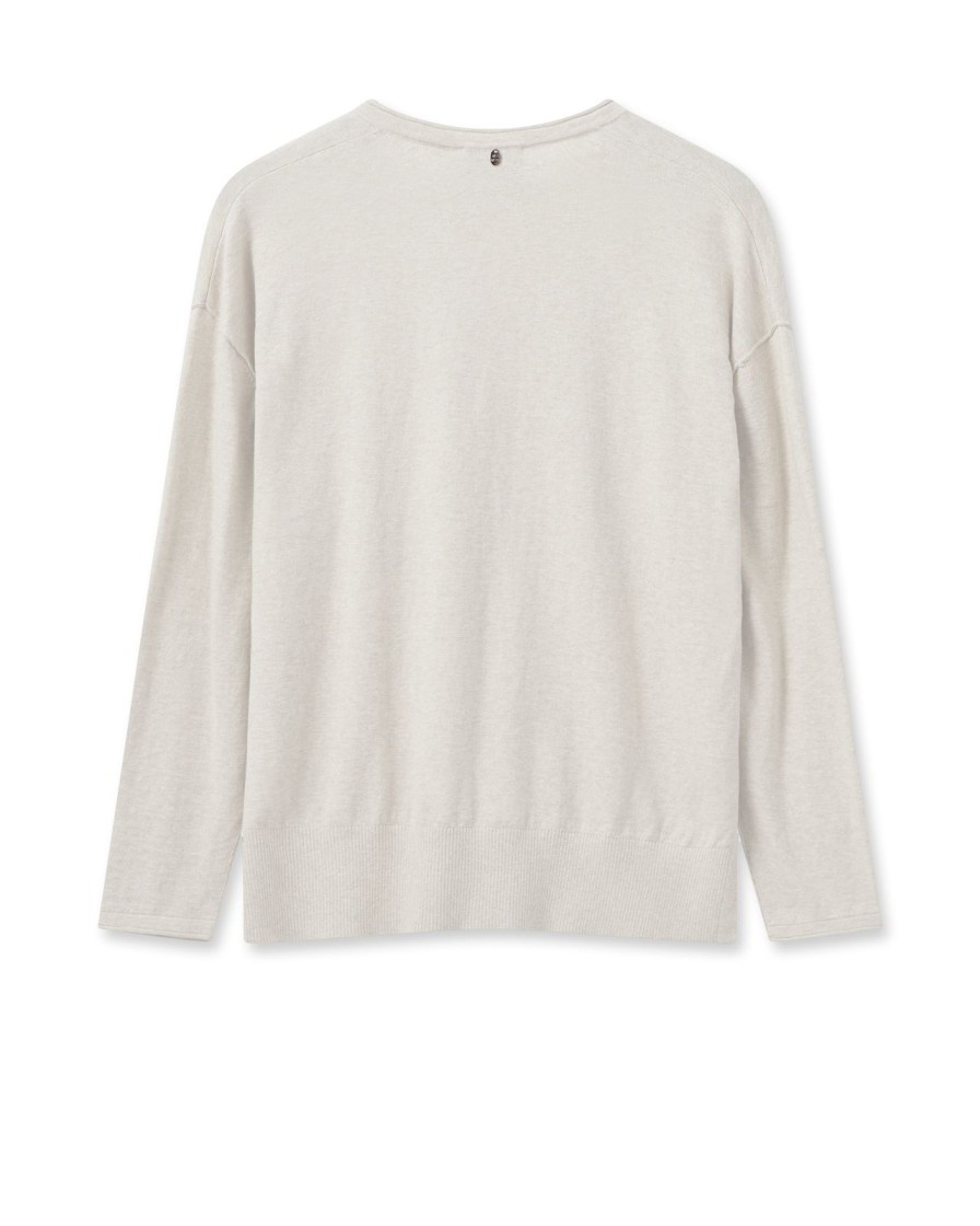 New Mos Mosh Mmtani V-Neck Knit Ecru