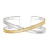 Clearance Anna Beck Single Cross Cuff Silver And Gold