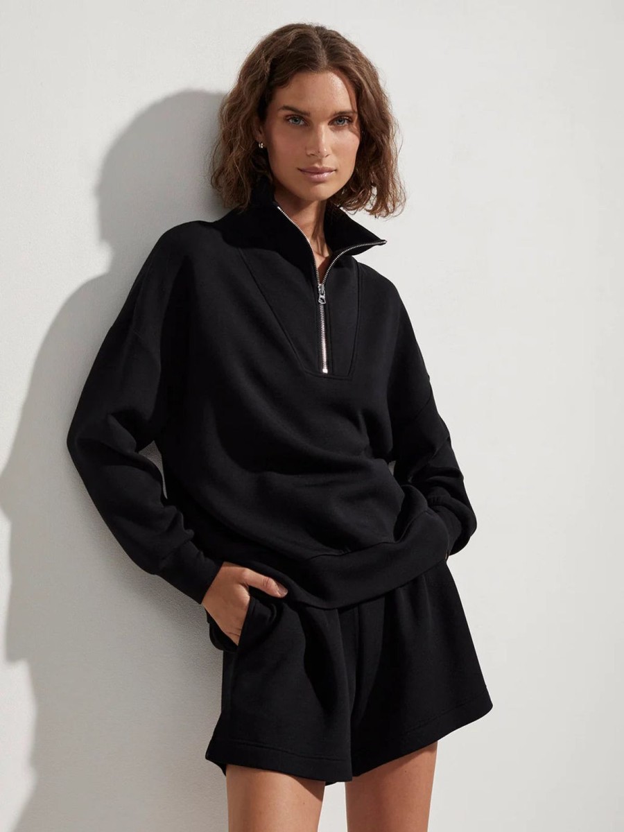 Best Varley Hawley Half Zip Sweat Black