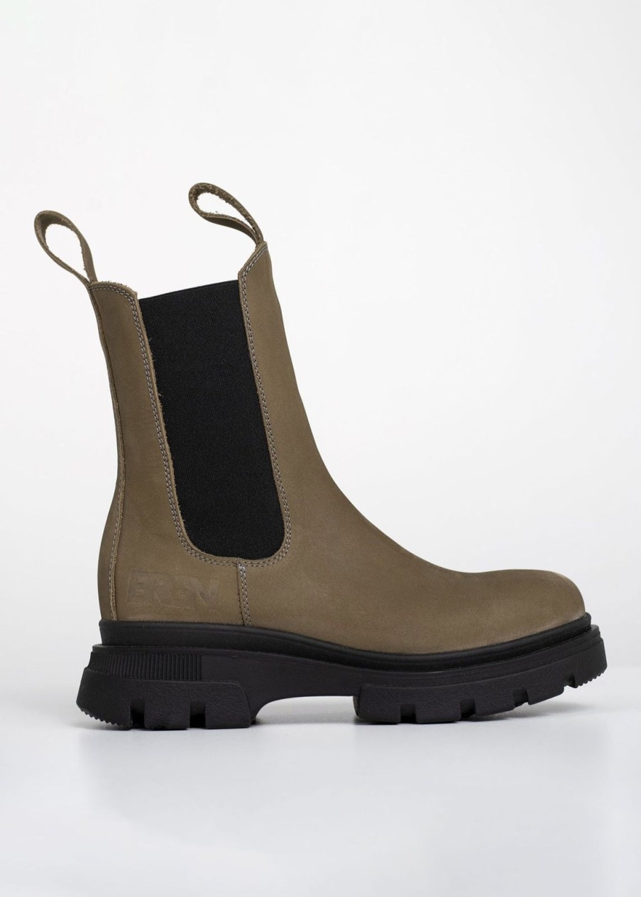 New BRGN Waterproof Chelsea Boot Lizard Green