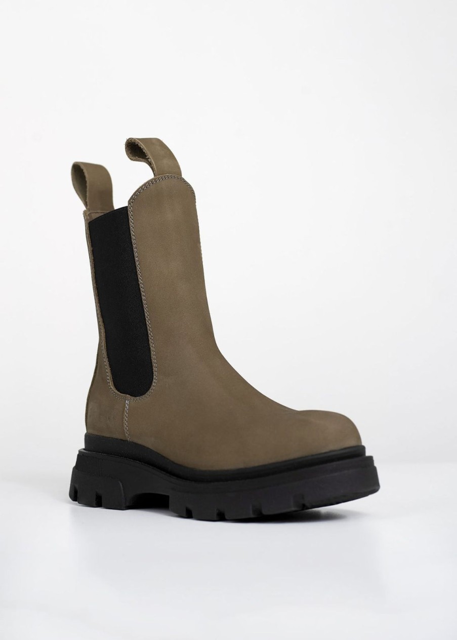 New BRGN Waterproof Chelsea Boot Lizard Green