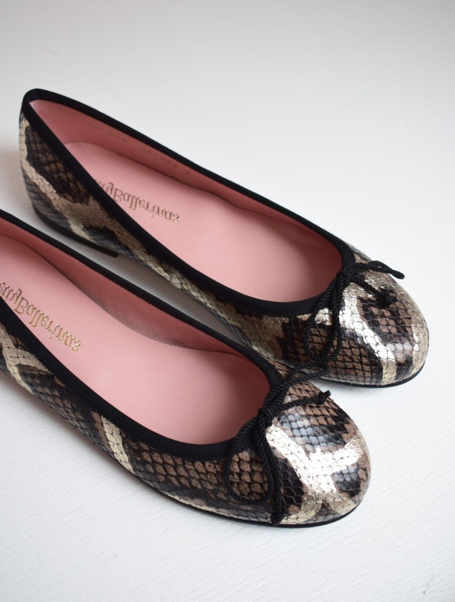 Best Pretty Ballerinas Marilyn Snake Shimmer Black/Taupe