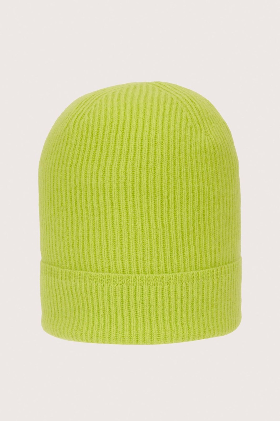 New Sass & Edge Renwick Fishermans Cashmere Beanie Lime