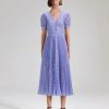 New self-portrait Lilac Polka Print Chiffon Dress