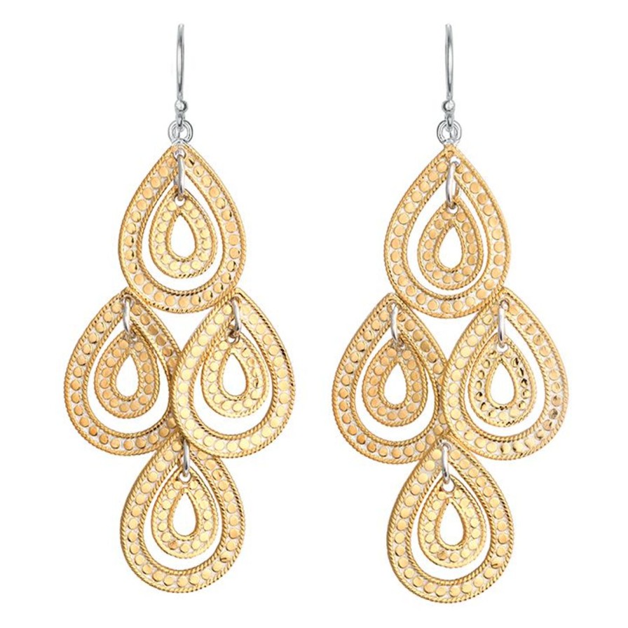 New Anna Beck Double Teardrop Chandelier Earrings