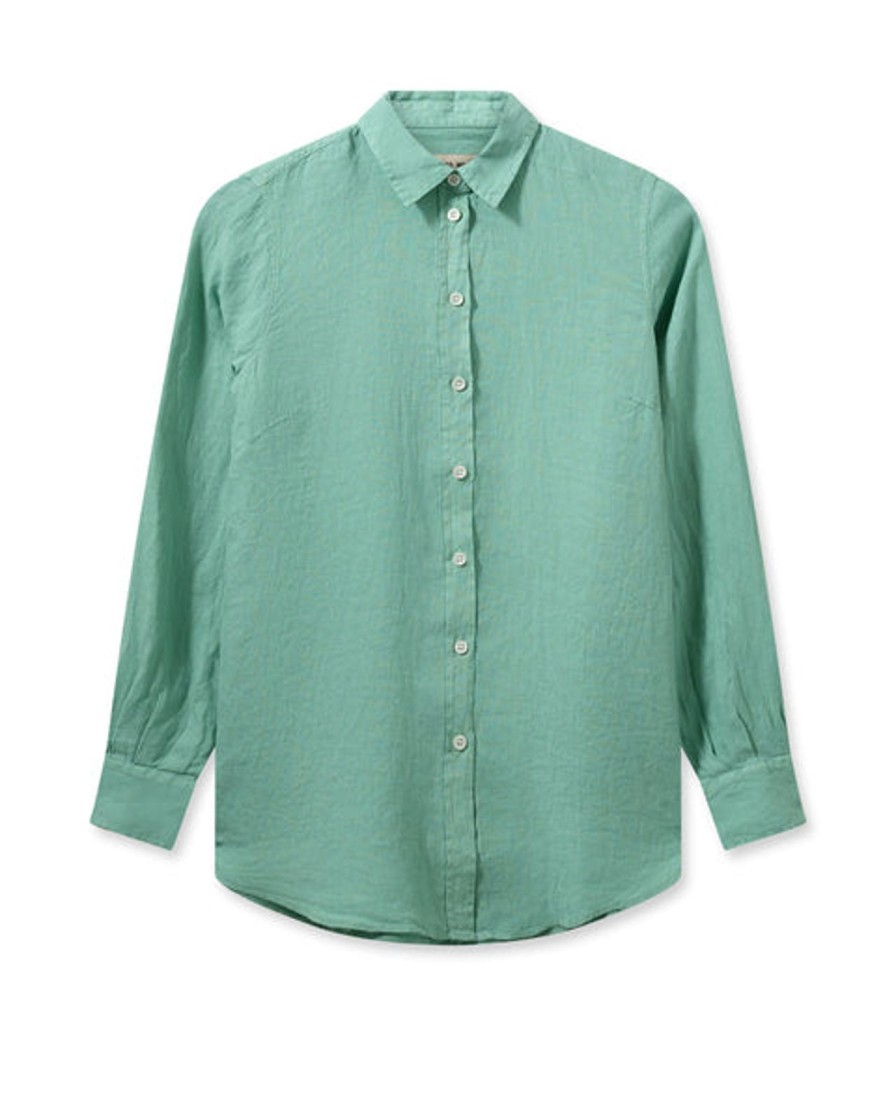 Online Mos Mosh Mmkarli Linen Shirt Wasabi