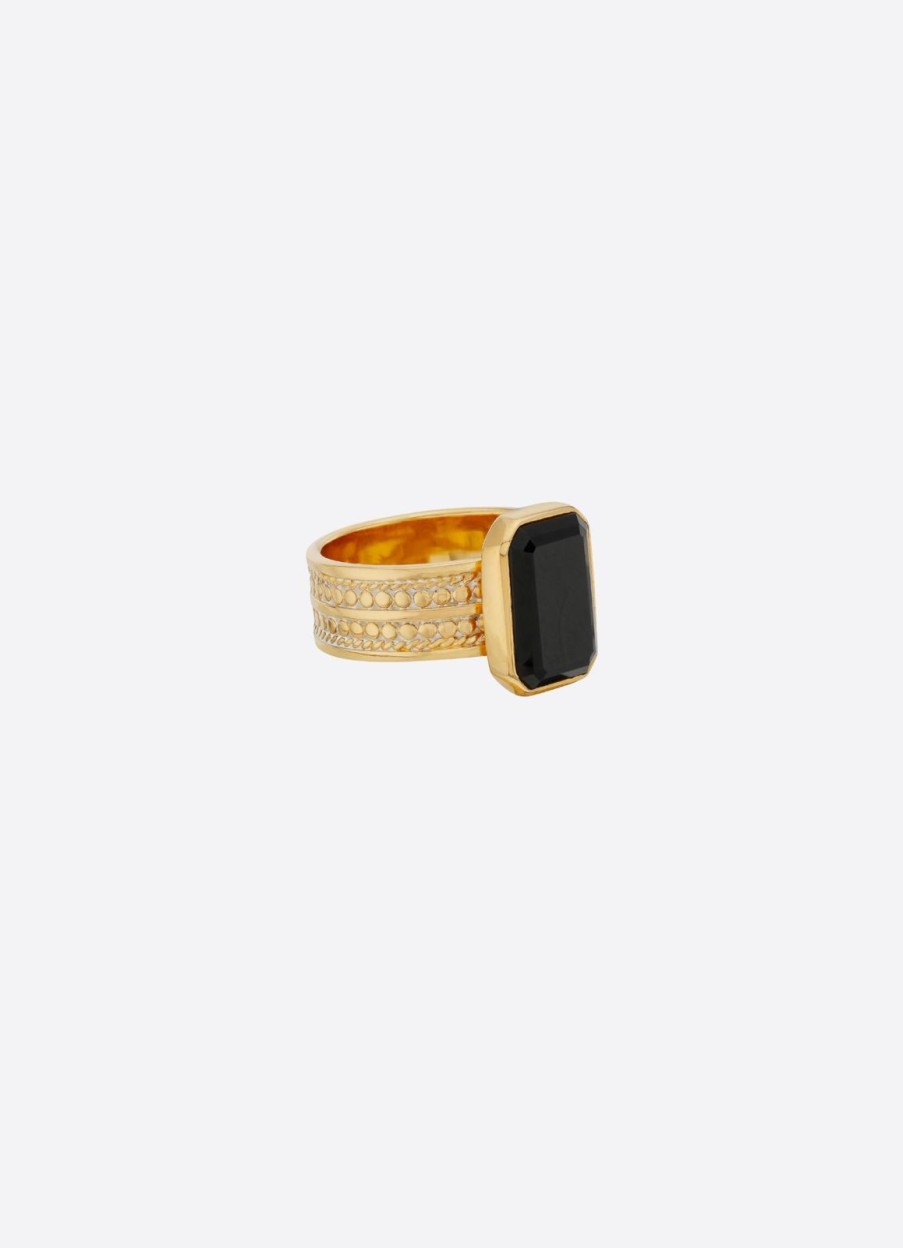 Online Anna Beck Large Rectangular Ring Gold Onyx