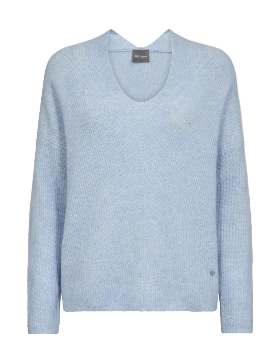 Clearance Mos Mosh Mmthora V-Neck Cashmere Blue