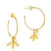 Clearance Claudia Bradby Flying Bee Large Hoop Earring Gold