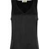 Best Mos Mosh Mmastrid Silk V-Neck Top Black