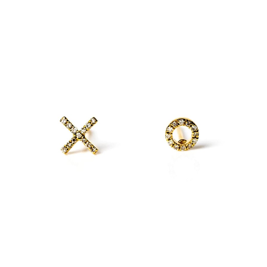 Best Kirstie Le Marque Diamond & Yellow Gold Xo Studs