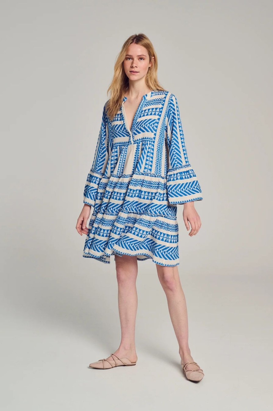 New Devotion Twins Ella Dress Blue/Off White