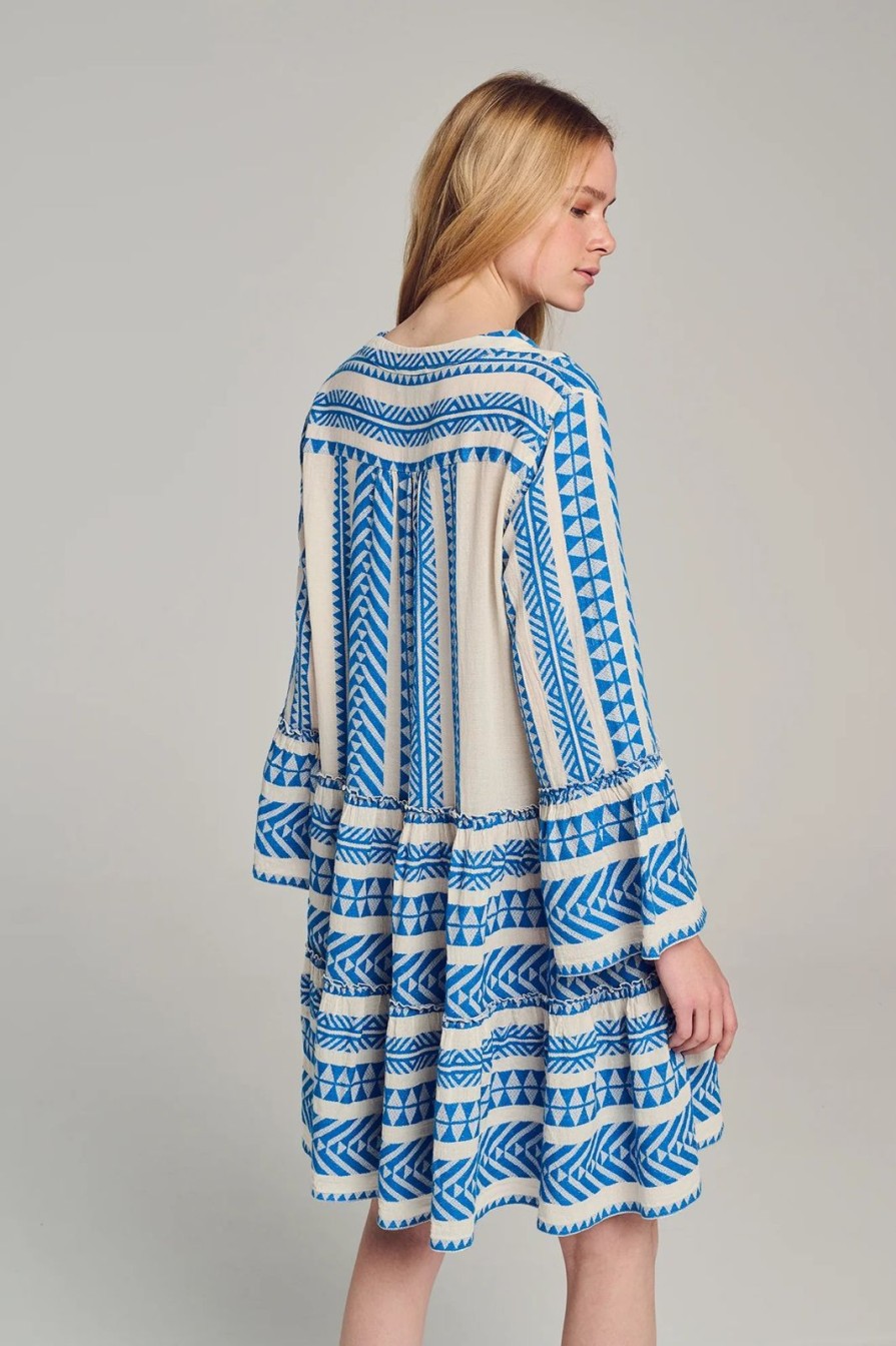 New Devotion Twins Ella Dress Blue/Off White