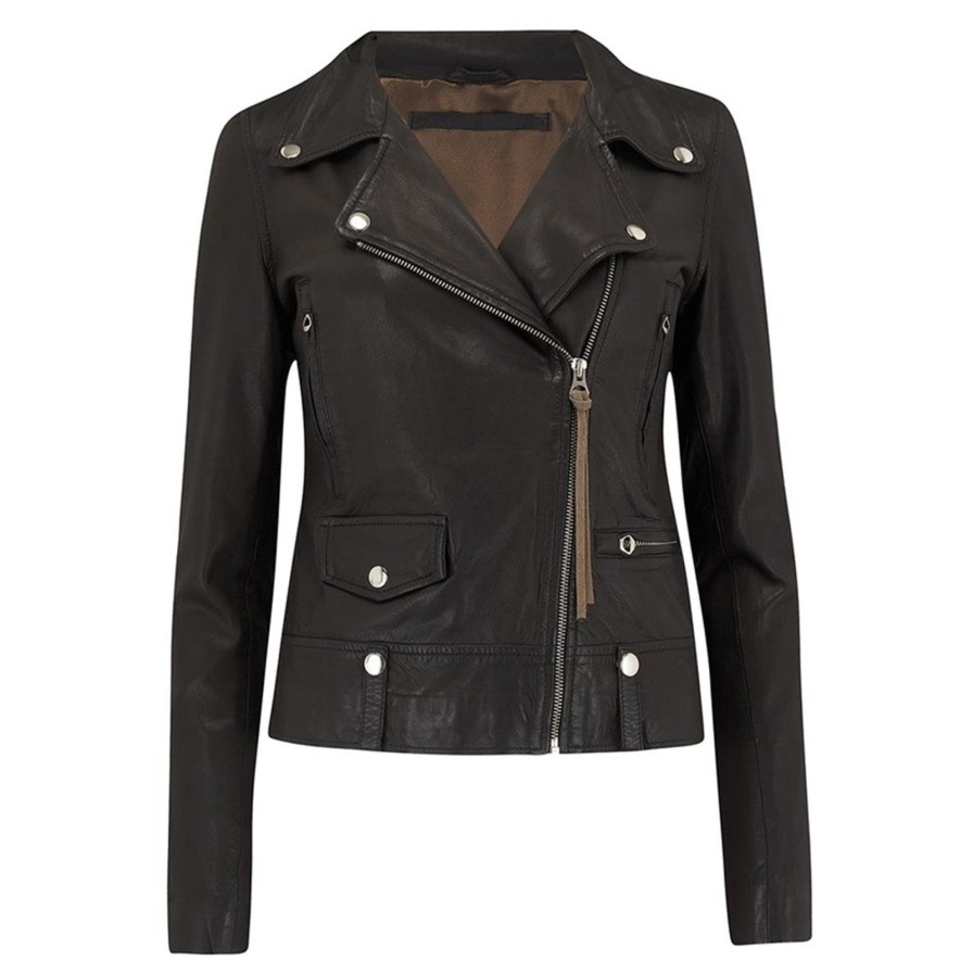 Best MDK Seattle Thin Leather Jacket Black