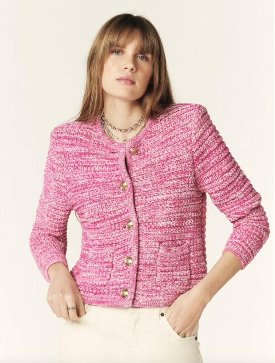 New ba&sh Guspa Knitted Cardigan Rose