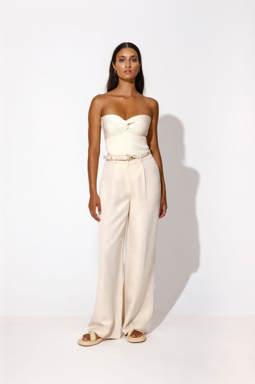 Hot BY MALINA Carlotta Wide Leg Pants Vanilla