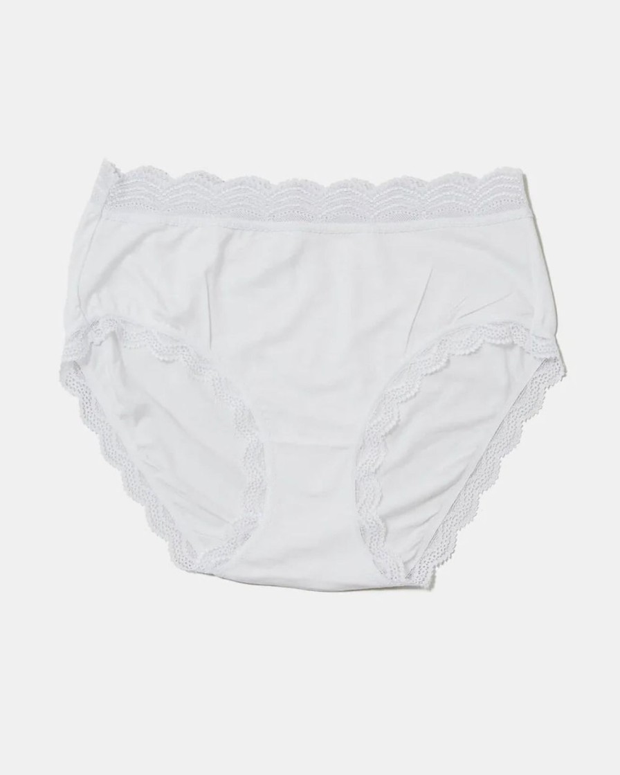 Online Stripe & Stare High Rise Knicker White