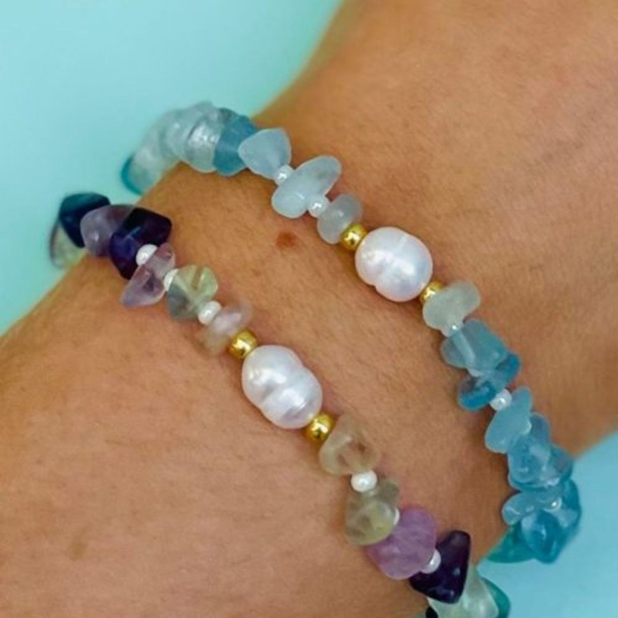 Best TINKALINK Fluorite & Pearl Bracelet