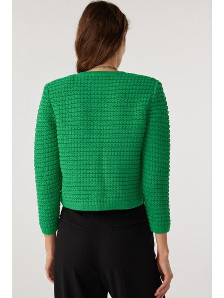 Hot ba&sh Gaspard Knitted Cardigan Vert