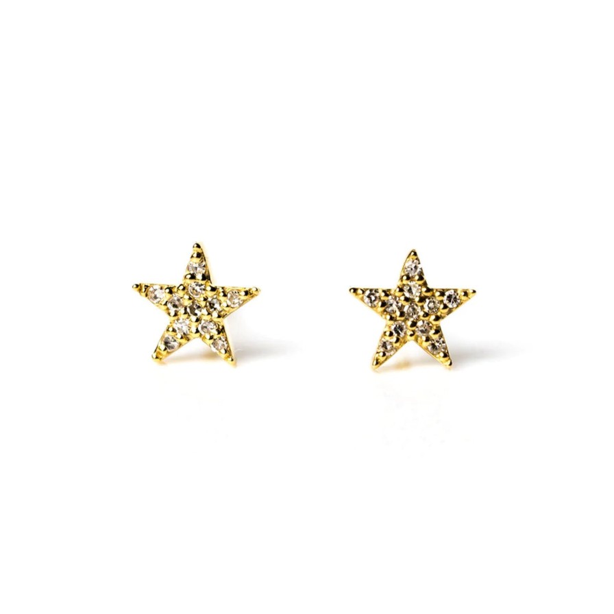 Wholesale Kirstie Le Marque Diamond & Yellow Gold Star Studs