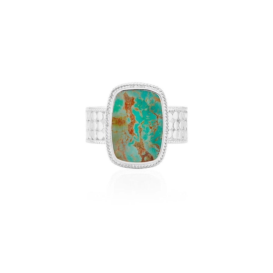 Best Anna Beck Turquoise Cushion Ring Silver