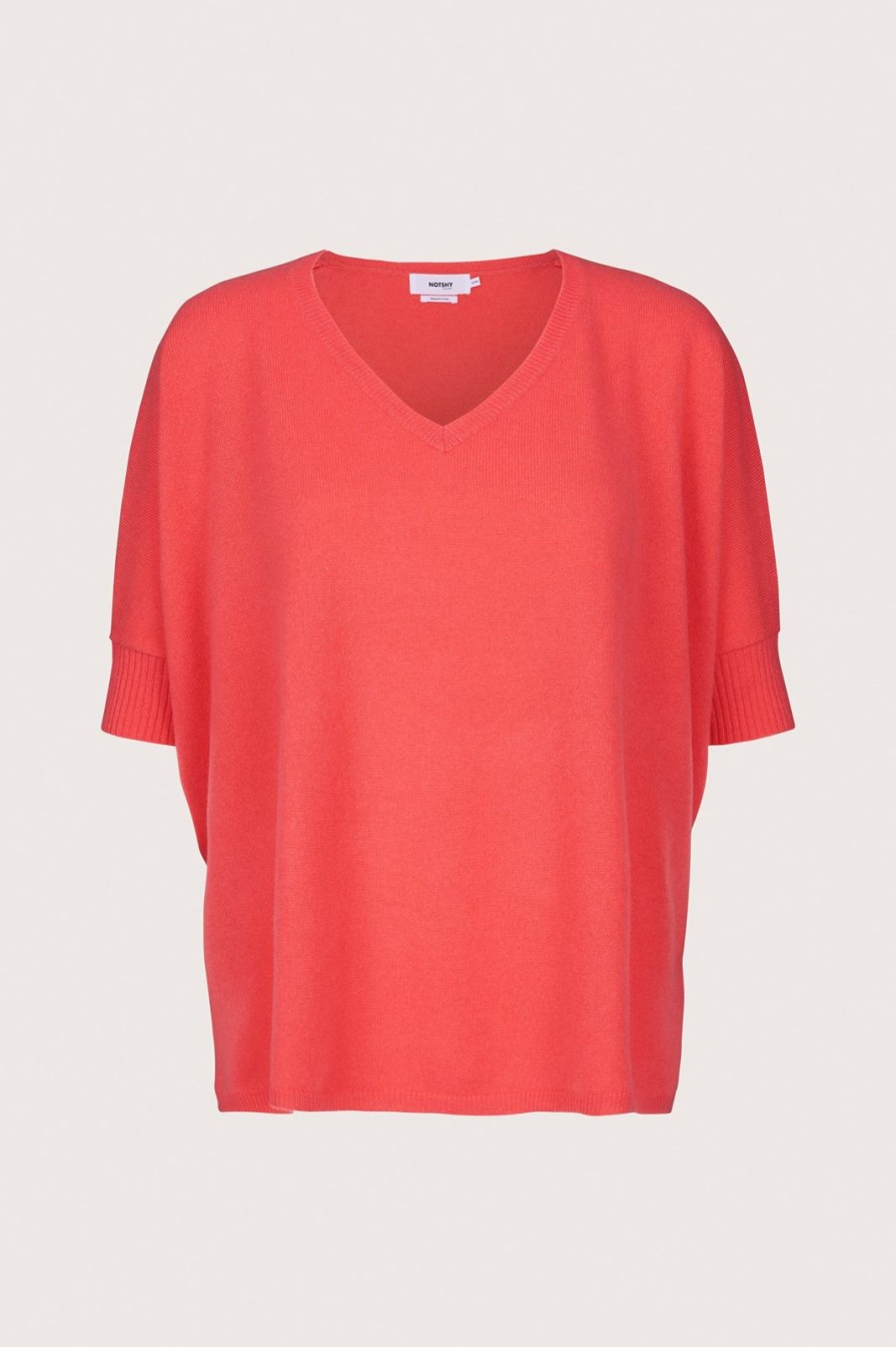 Clearance Not Shy Aimee Poncho Jumper Coral