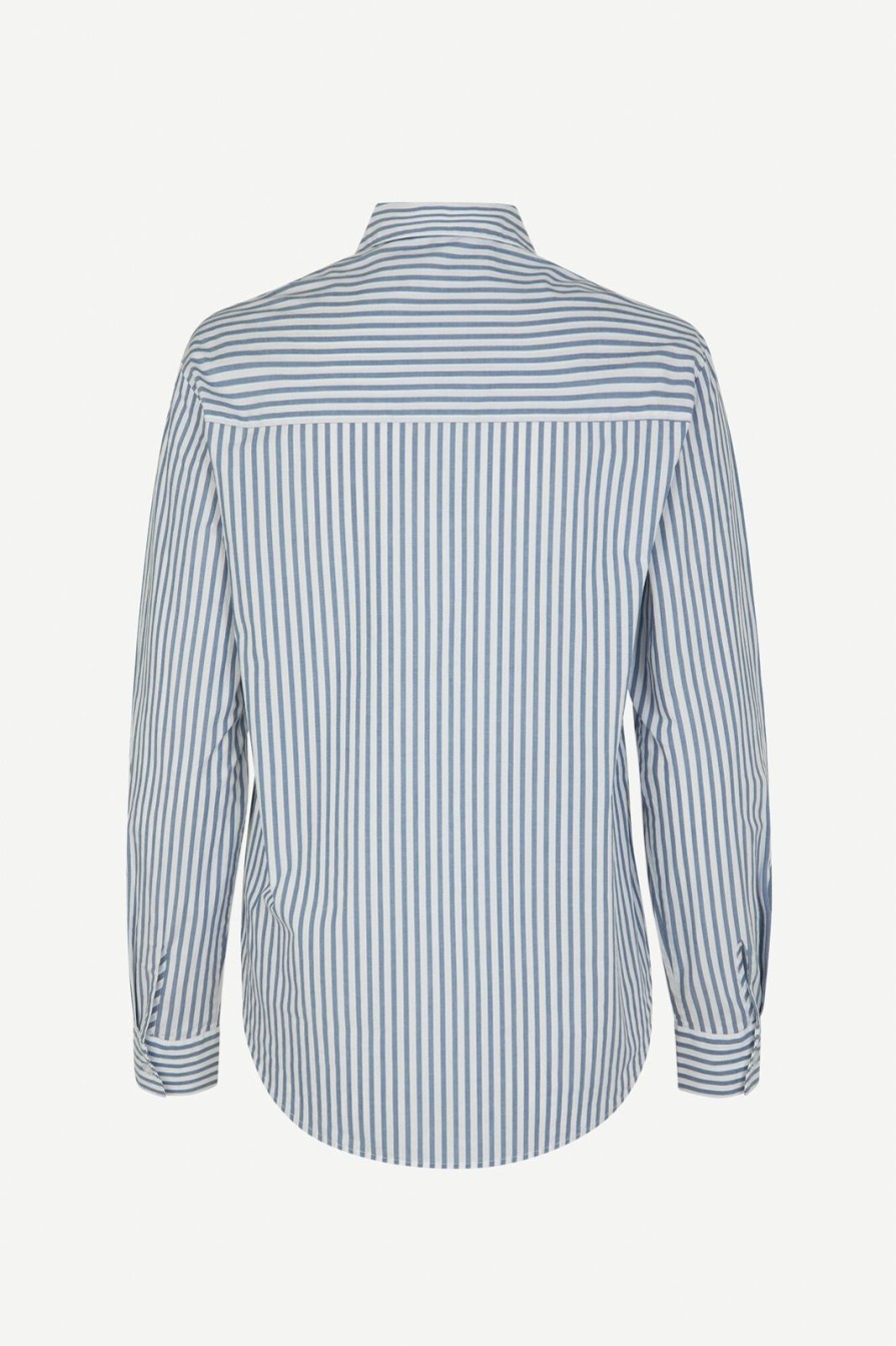 New Samsoe Samsoe Samadisoni Shirt Blue White Stripe