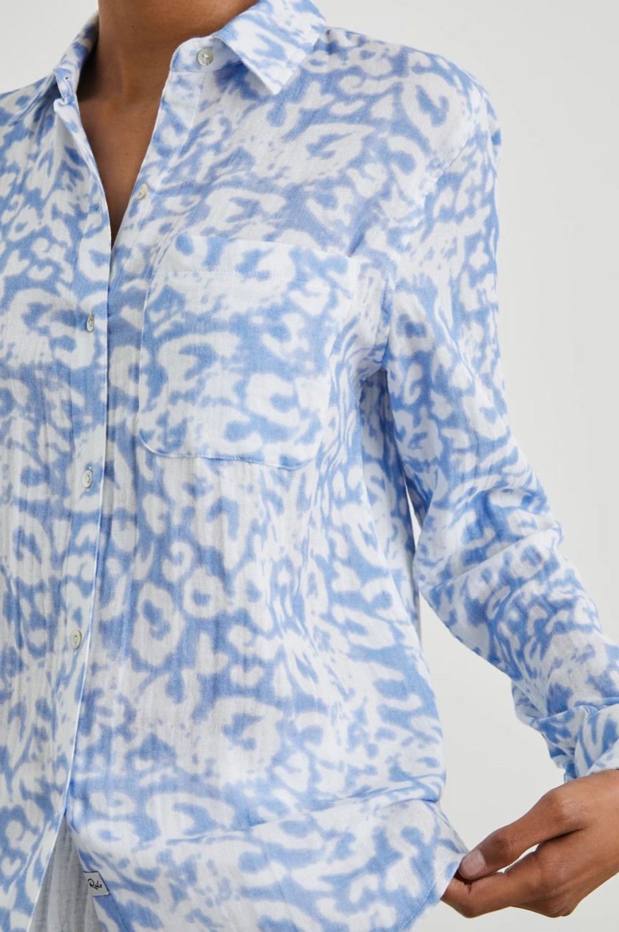 Online Rails Ellis Shirt Blue Diffused Cheetah