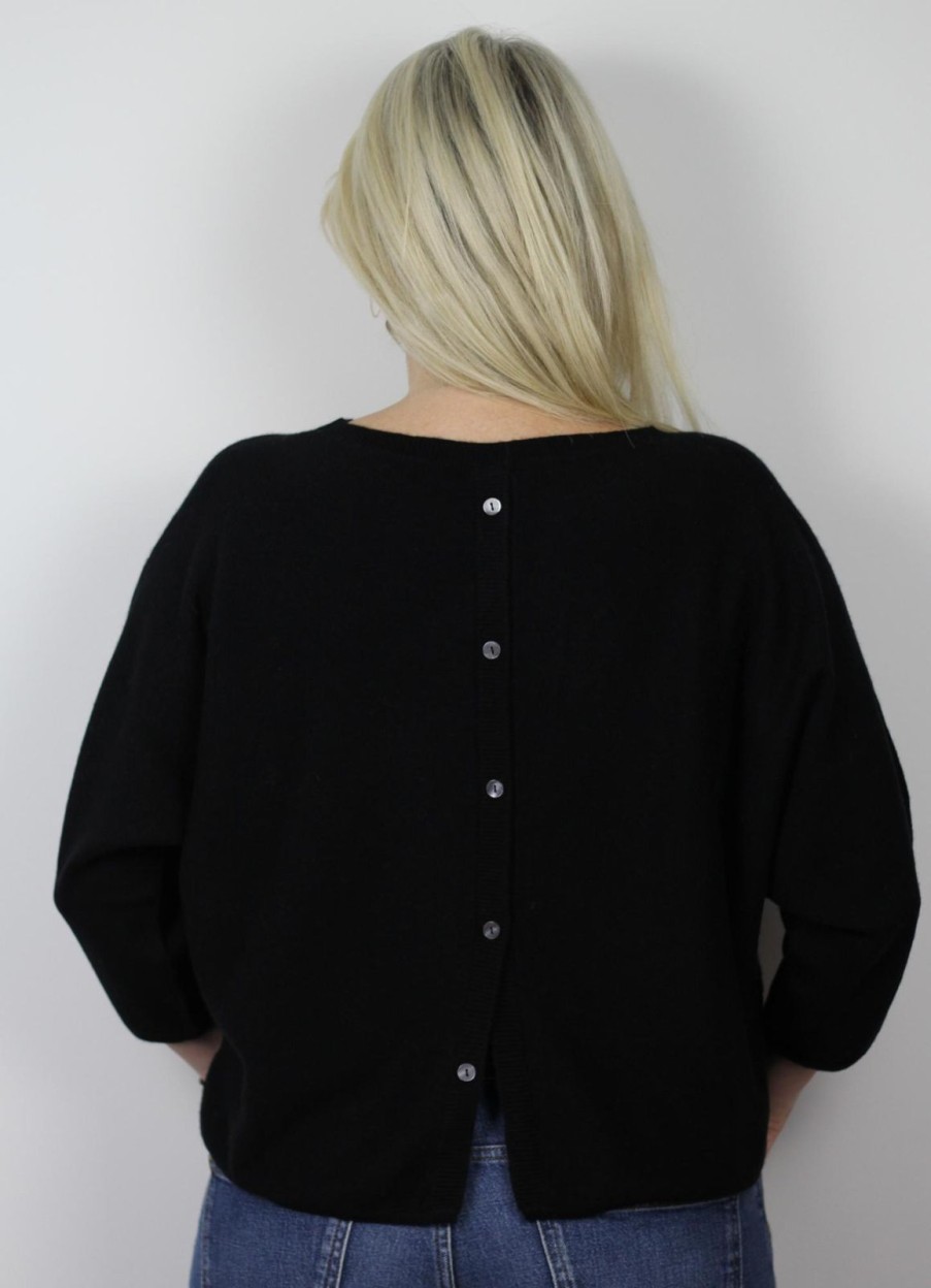 Clearance Sass & Edge Canonbie Button Cashmere Black