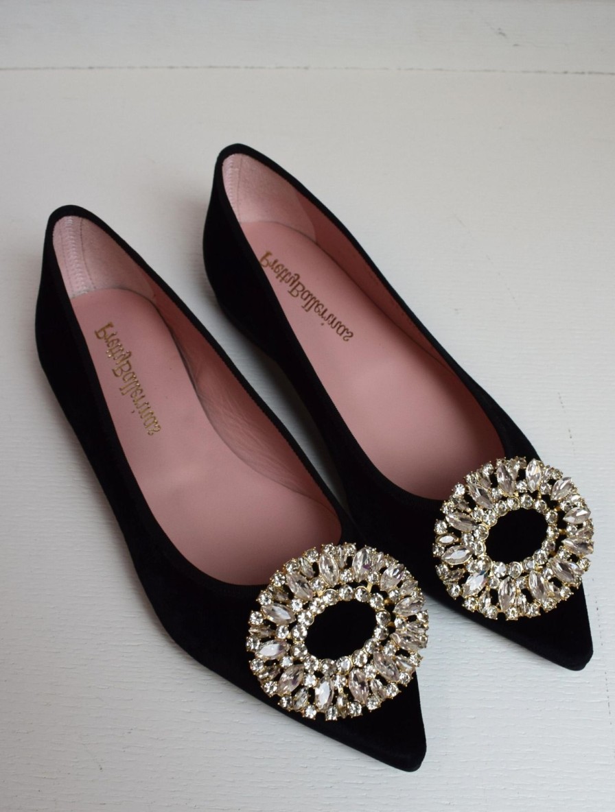 Best Pretty Ballerinas Ella Velvet Black Diamante