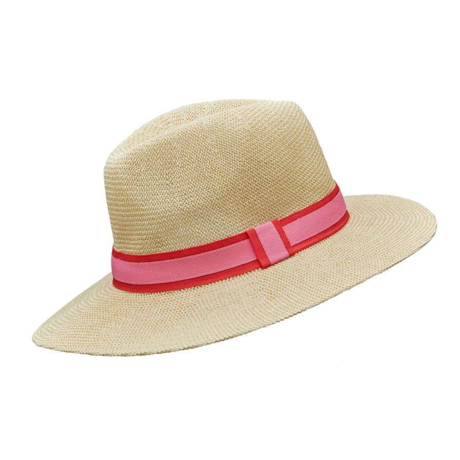 Online Somerville Scarves Panama Hat Coral/Pink