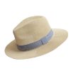 Online Somerville Scarves Panama Hat Navy/White Stripe Band