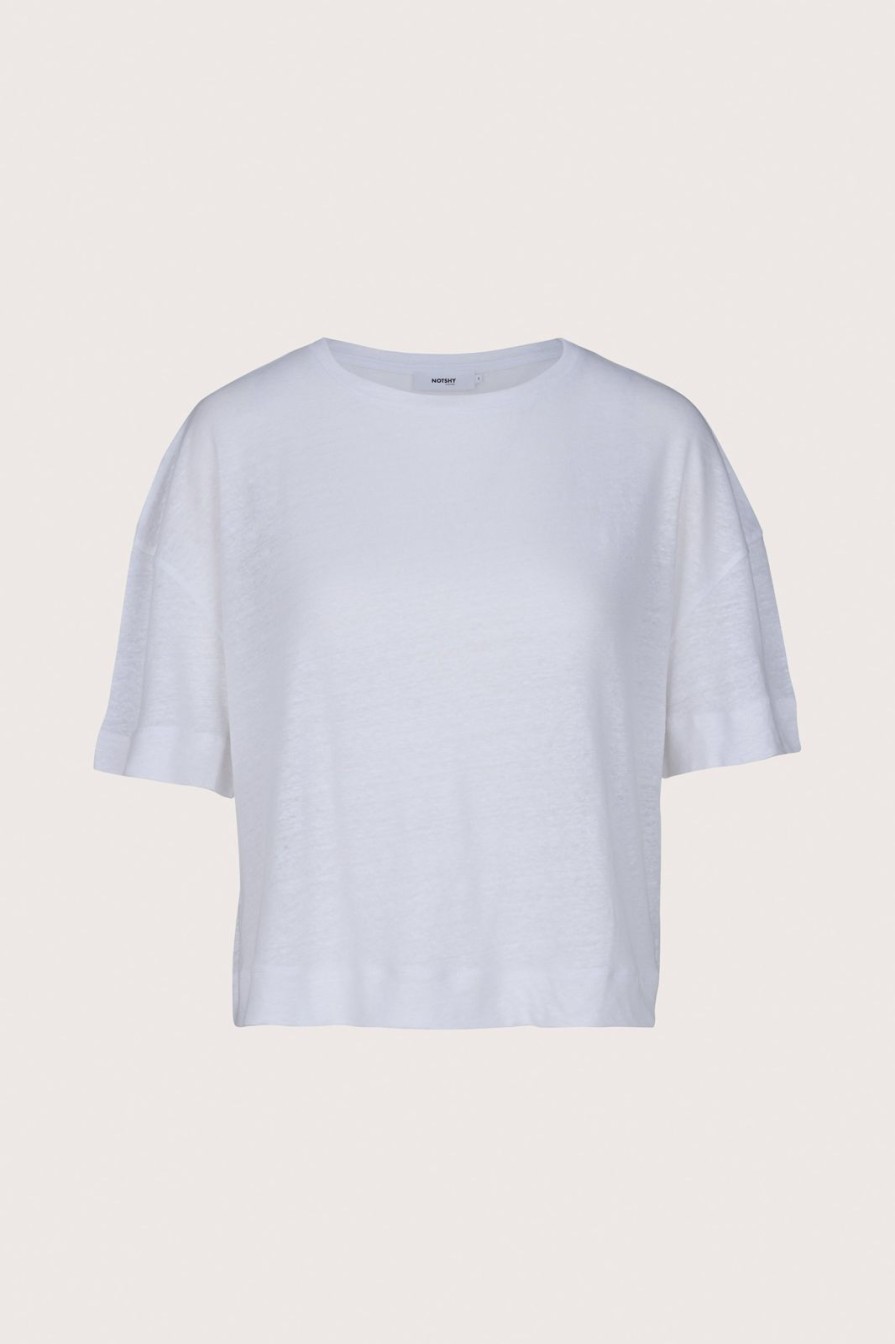 Hot Not Shy Naelle Linen T-Shirt White