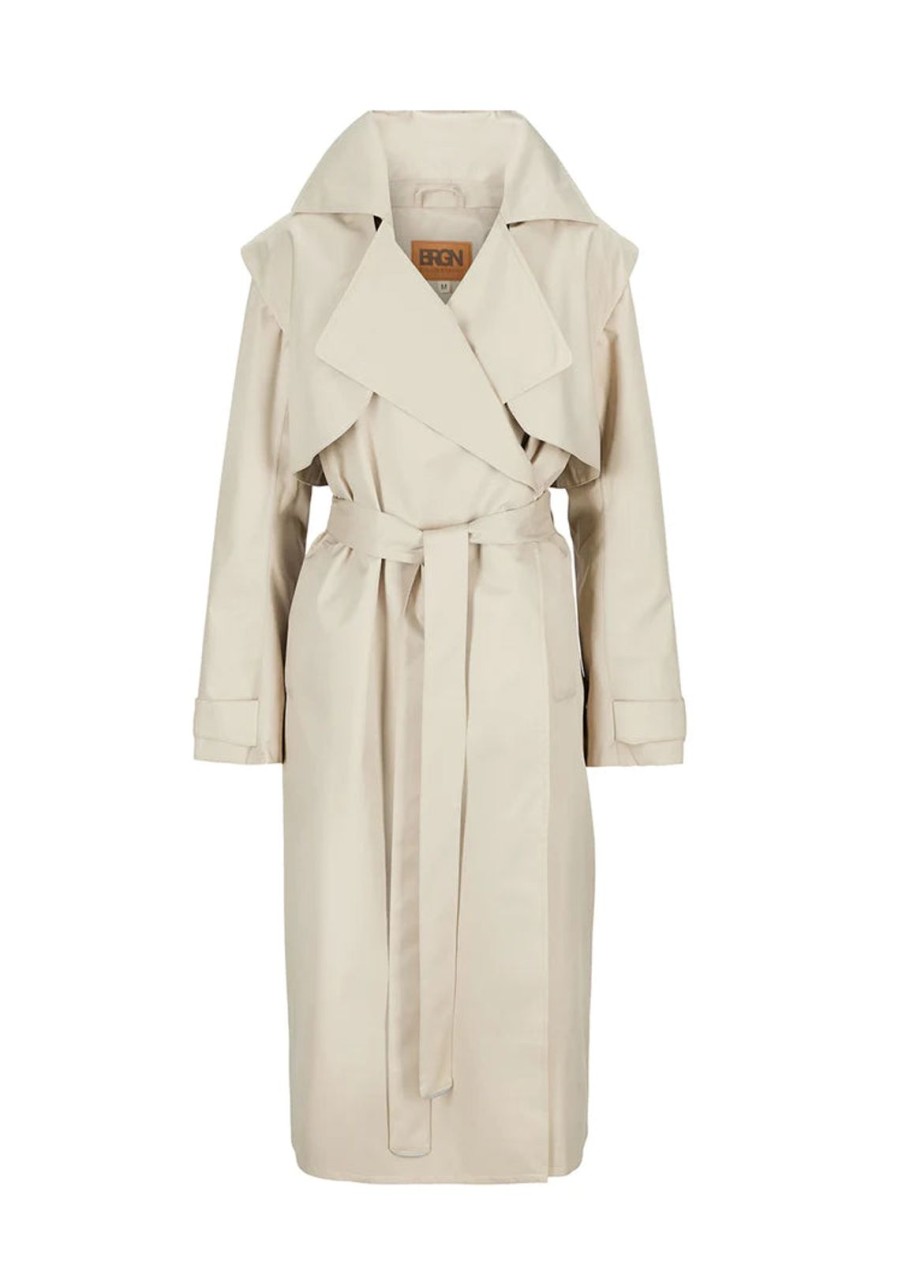 Best BRGN Regndrape Trench Coat Sand