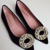 Best Pretty Ballerinas Ella Velvet Black Diamante