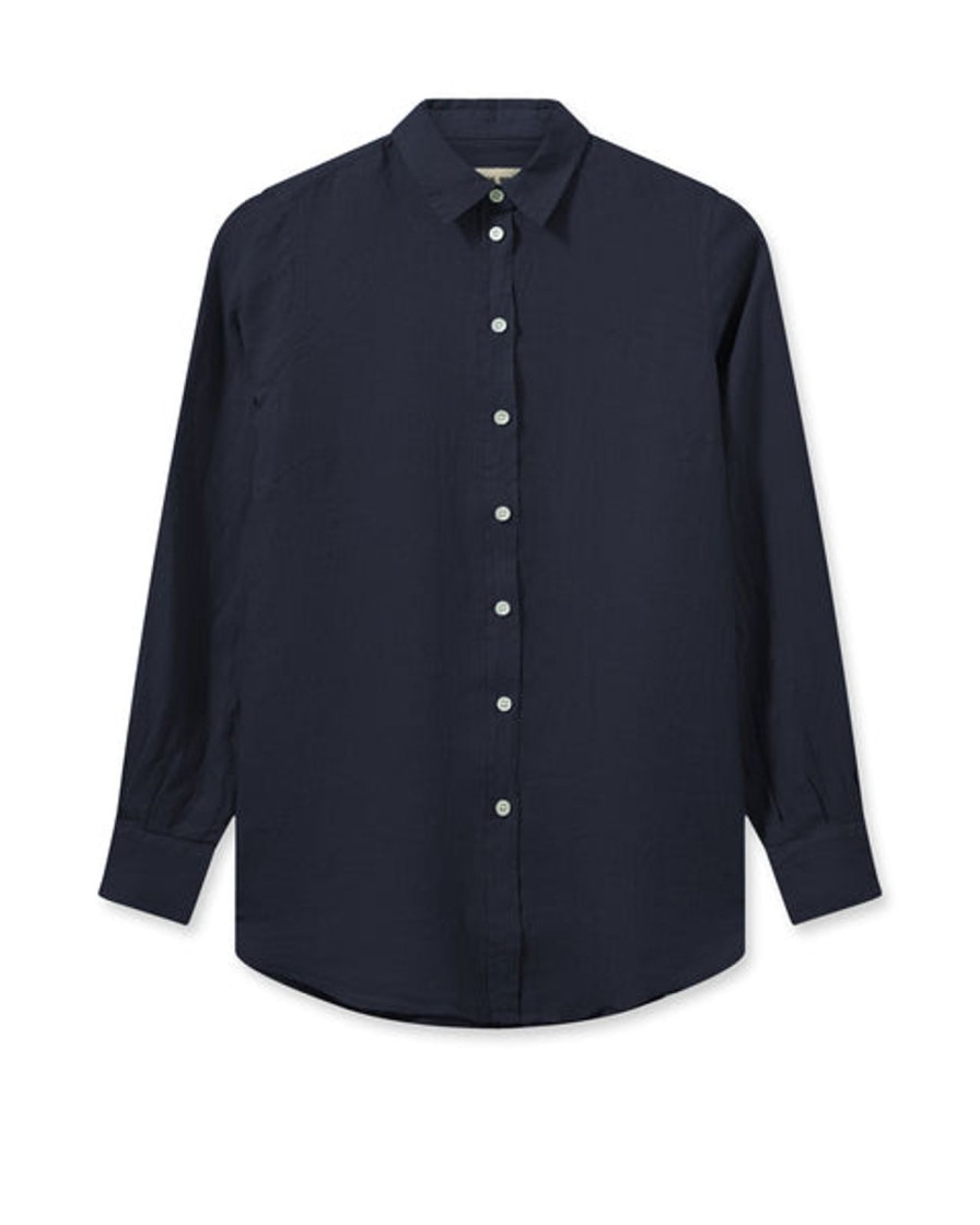 Online Mos Mosh Mmkarli Linen Shirt Salute Navy