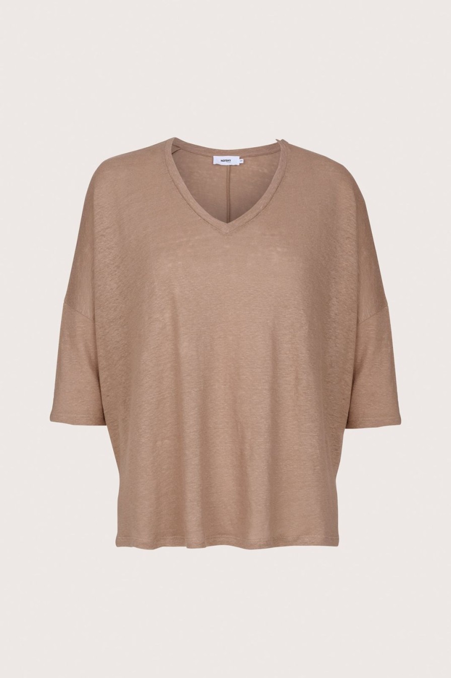 Wholesale Not Shy Emilie T-Shirt Cinnamon