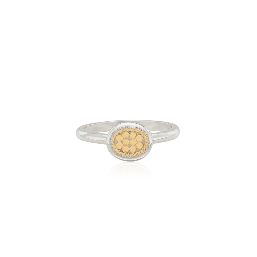 New Anna Beck Oval Stacking Ring Gold/Silver