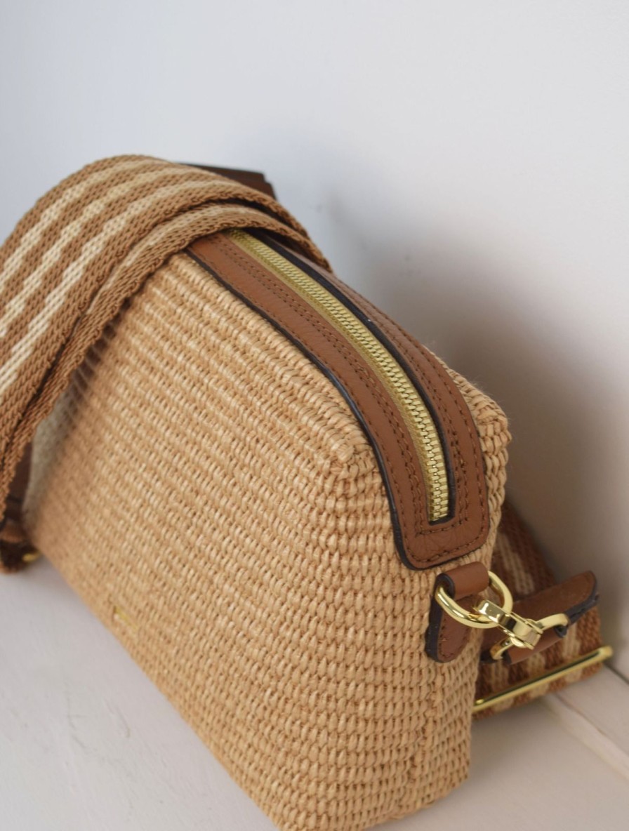 Online Abro Kaia Shoulder Bag Raffia Natural