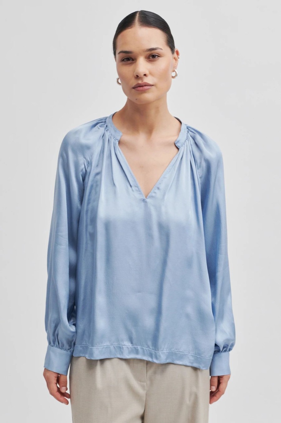 Clearance Second Female Noma Tunic Blouse Ashley Blue