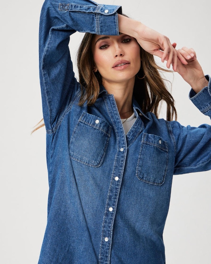 Best Paige Georgie Denim Shirt-Heston