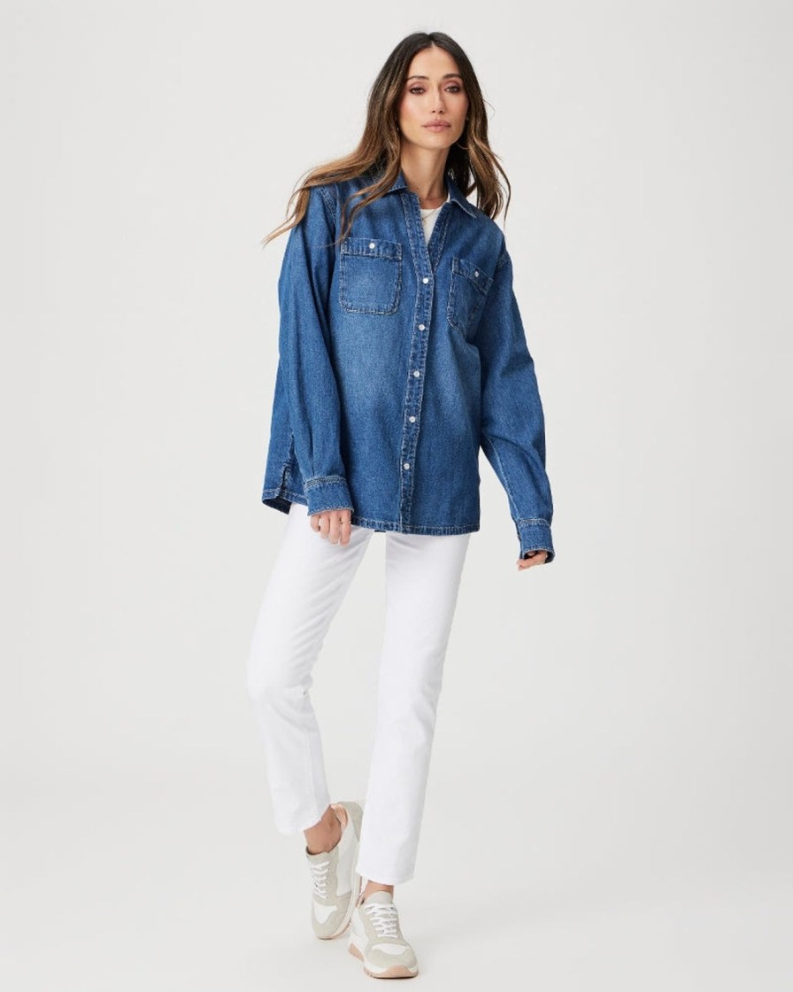 Best Paige Georgie Denim Shirt-Heston